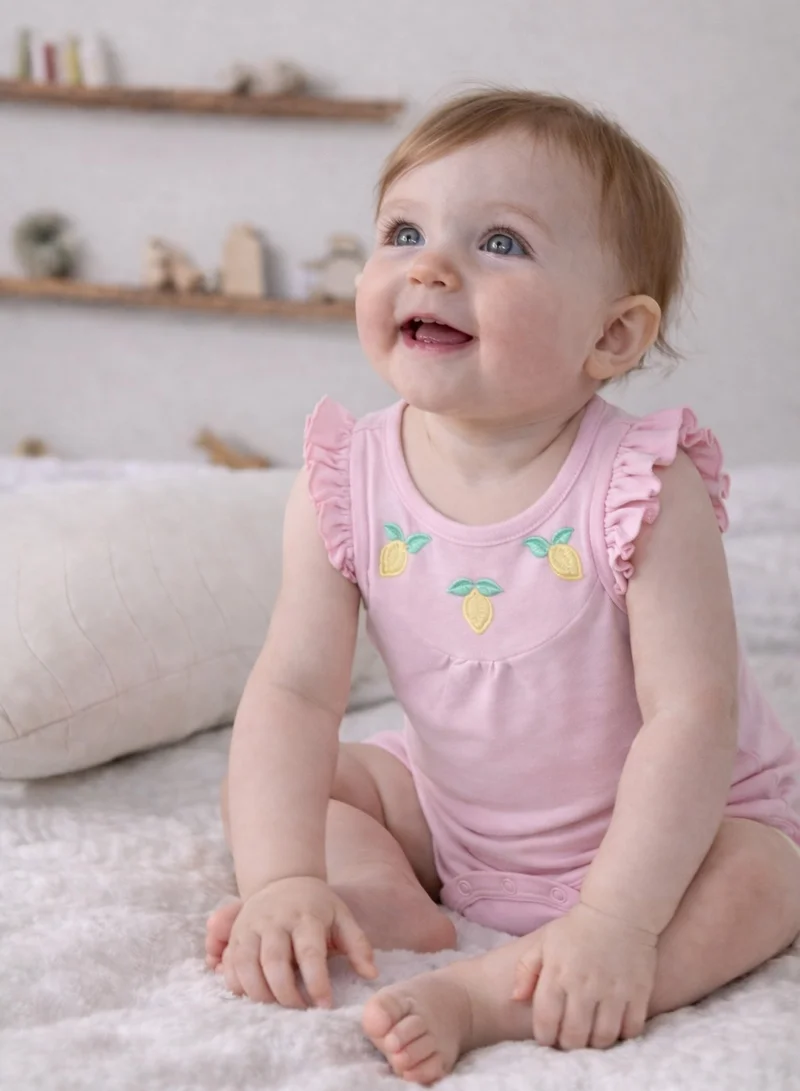 Victor And Jane Pack Of 3 Baby Girls’ Bodysuit Multipack (3 Pack) – Frill Sleeve & Fruit Print Bodysuits for Women | Best Price UAE